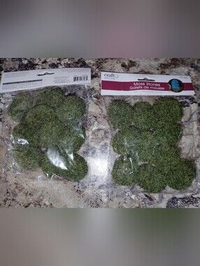 Craft Décor Moss Stones - Green Decorative Moss Clusters 20 Pieces New